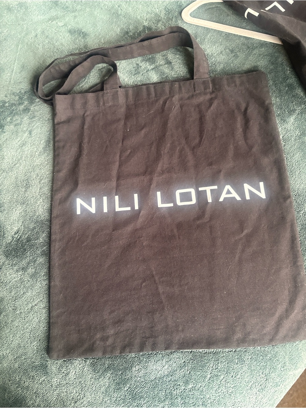 2 Nili Lotan Black Canvas Logo Tote Bags